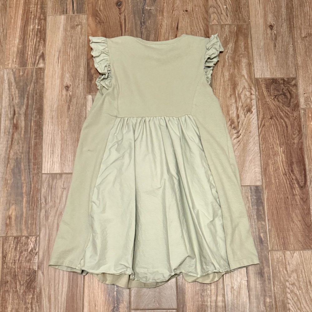 English Factory Mixed Media Ruffle Sleeve Mini Dress - Picture 3 of 4